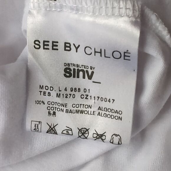 See by Chloé Iconic Bow White Top Size 4 Us - Picture 6 of 8